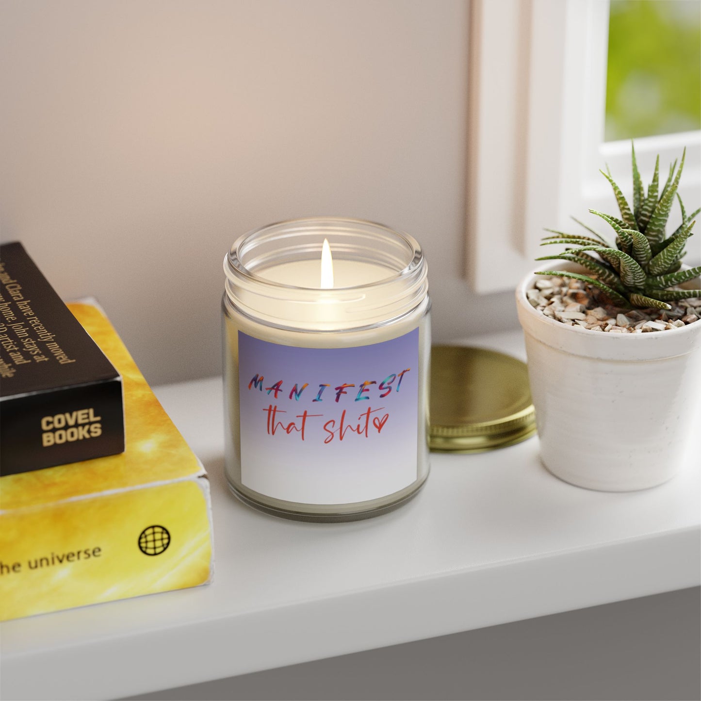 Manifest That Shit Scented Candle - Inspirational Gift for Self-Care, Meditation, Relaxation, Home Decor, Unique Candle