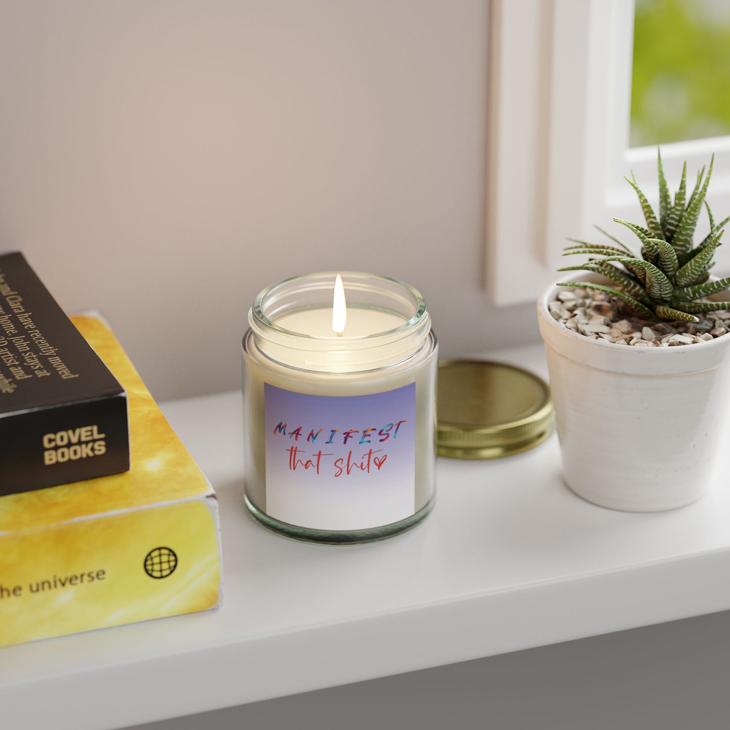 Manifest That Shit Scented Candle - Inspirational Gift for Self-Care, Meditation, Relaxation, Home Decor, Unique Candle