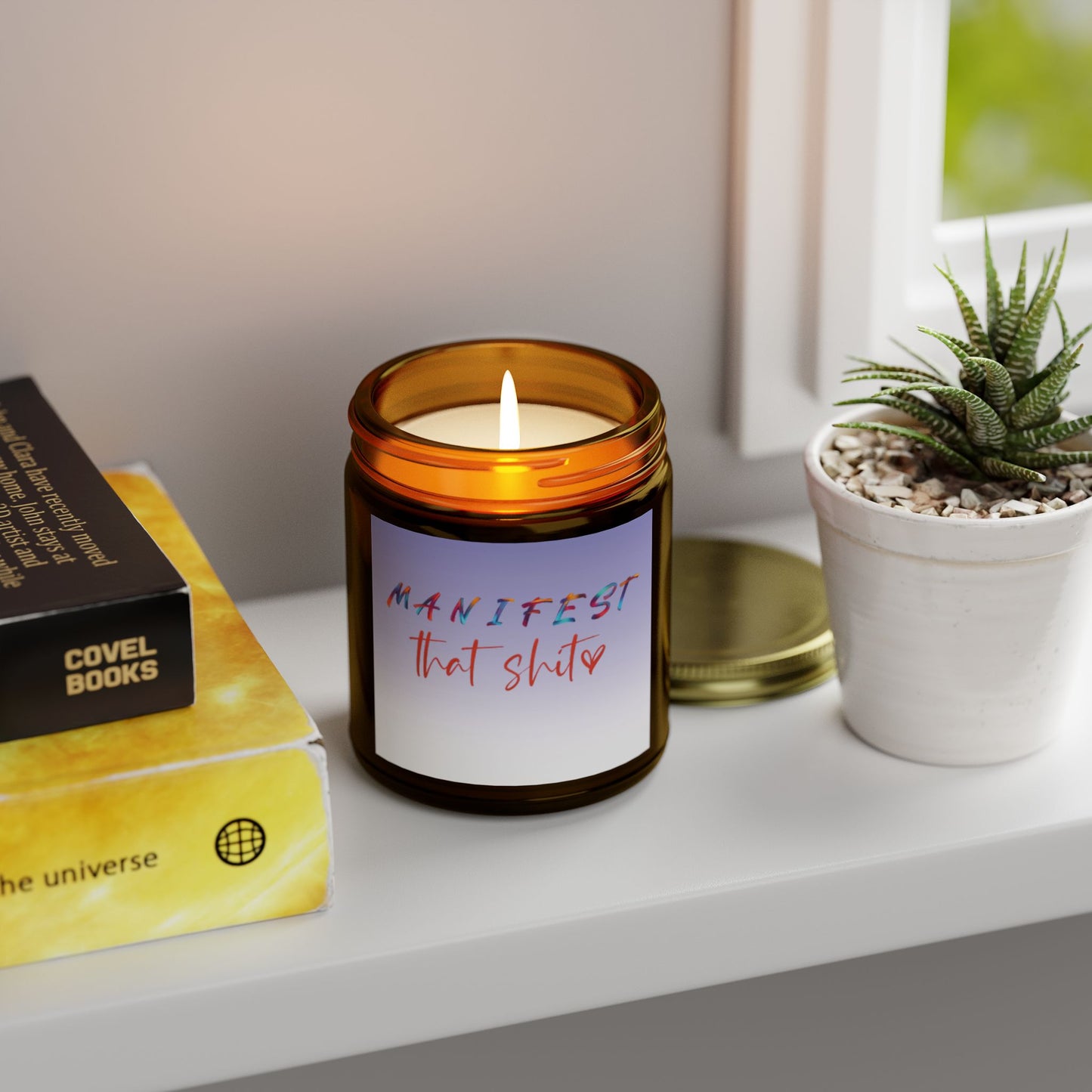 Manifest That Shit Scented Candle - Inspirational Gift for Self-Care, Meditation, Relaxation, Home Decor, Unique Candle