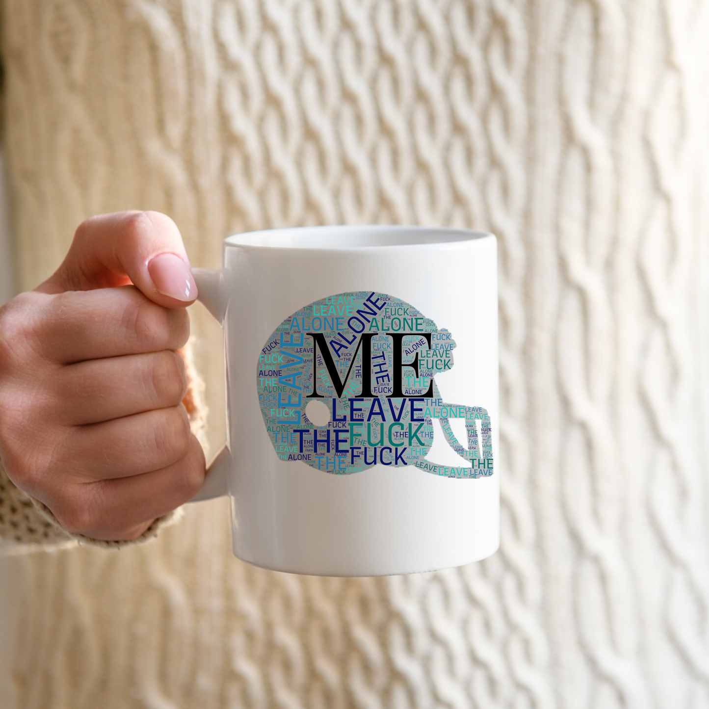 Leave Me the Fk Alone Football-Themed Insult Mug, Sports Gift, Humorous Coffee Cup, Gamer Merchandise, Birthday Gift, Unique Drinking Vessel
