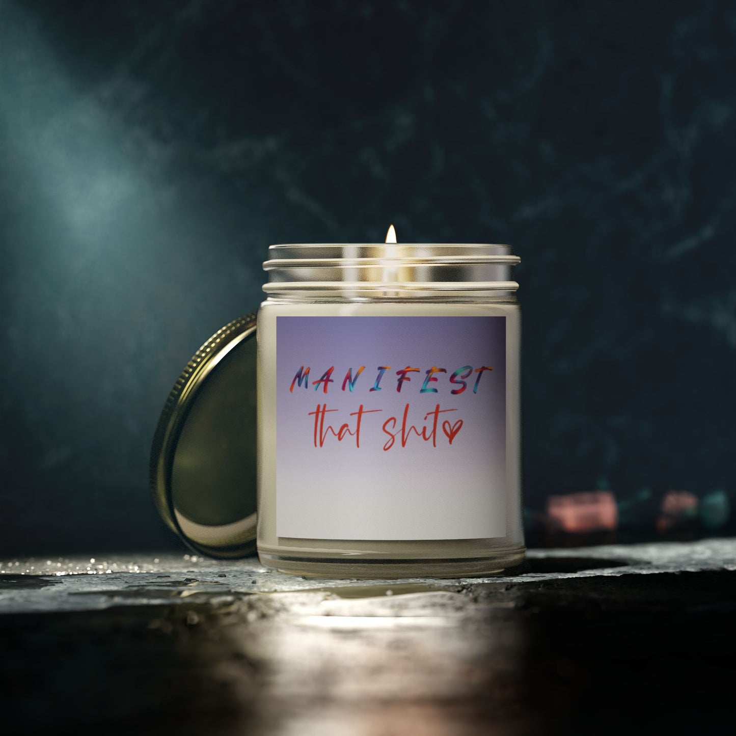 Manifest That Shit Scented Candle - Inspirational Gift for Self-Care, Meditation, Relaxation, Home Decor, Unique Candle