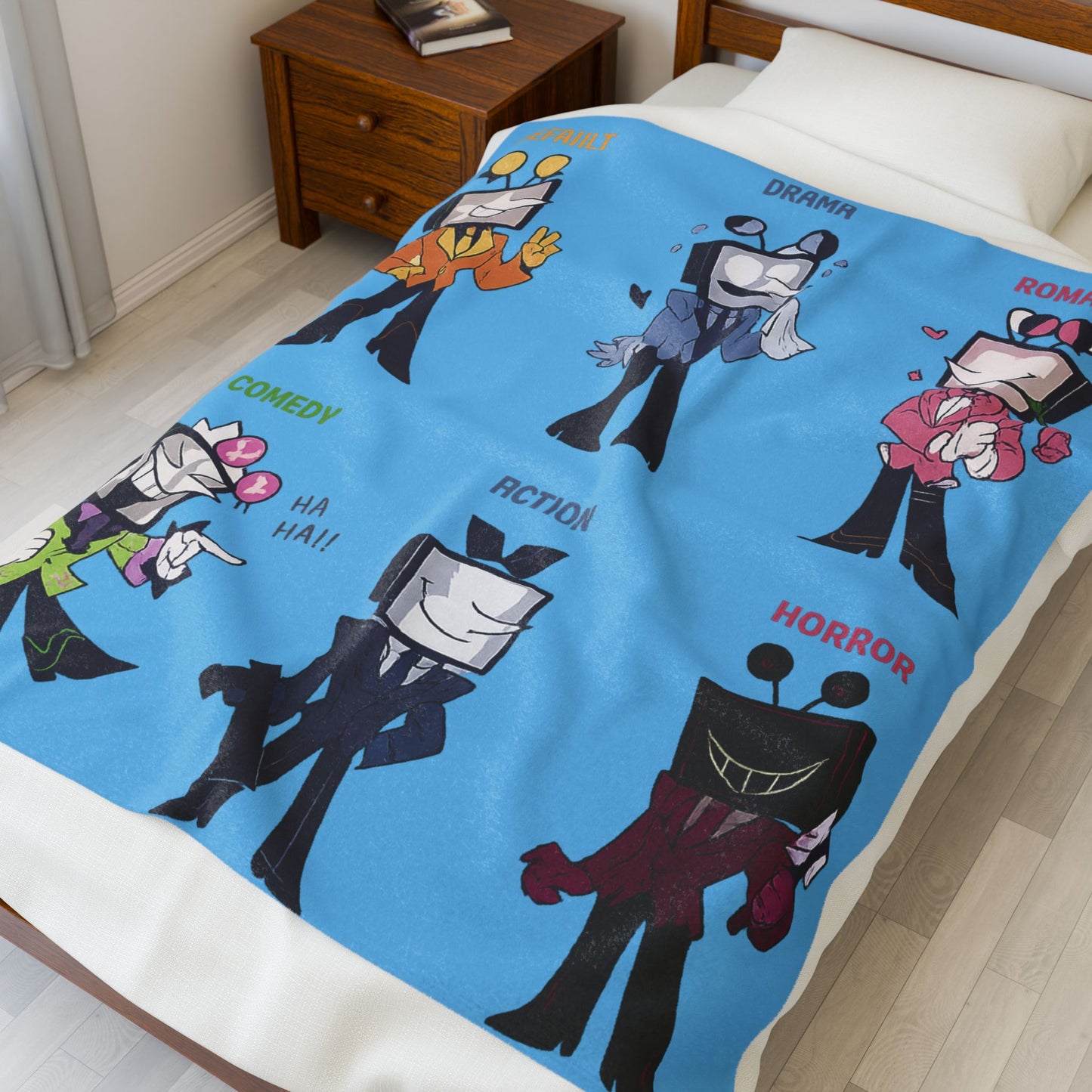 Tenna Deltarune Dakimakura - Velveteen Plush Blanket with Movie Genres Design, Cozy Throw, Home Decor, Gift for Fans, Soft Blanket