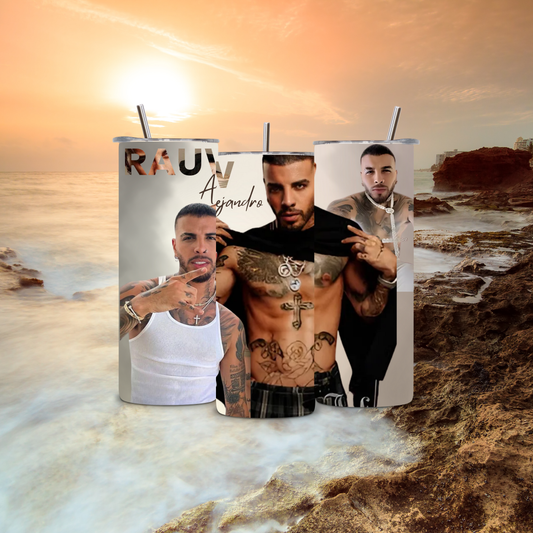 Rauw Alejandro Tumbler Latin Music Fan Cup, Reggaeton Gift, Custom Singer Merch, Concert Drinkware for Fans