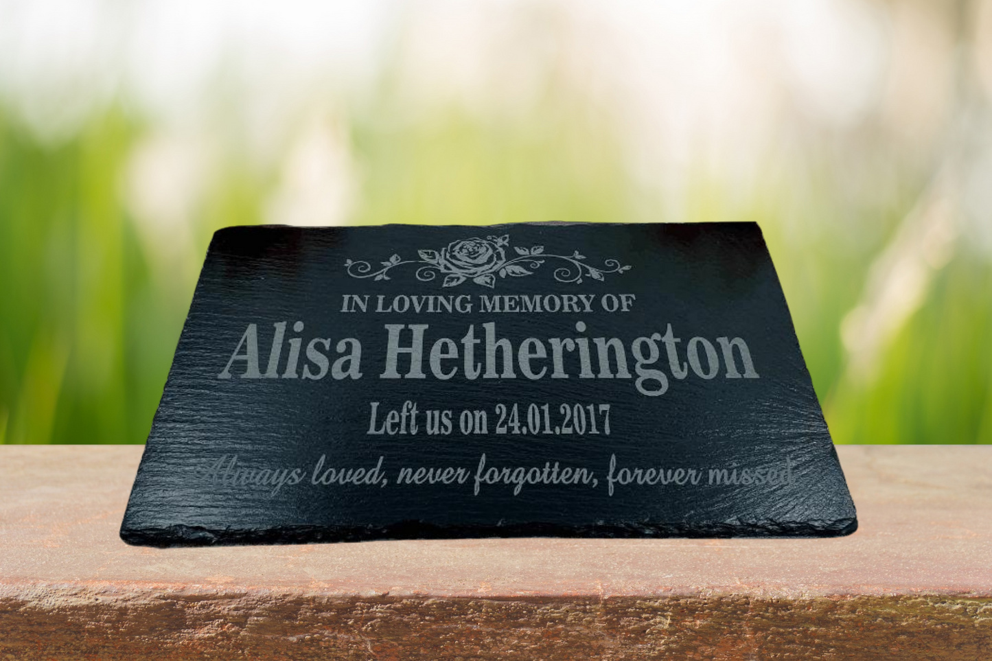 CUSTOM SLATE PLAQUE PERSONALIZED HANDCRAFTED, MEMORIAL FOR A LOVED ONE, WEDDING GIFT, BRIDAL, OUTDOOR PLAQUE, ENGRAVED, LASER ETCHED, CHEESE PLATTER HOUSEWARMING GIFT